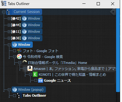 Tabs Outliner